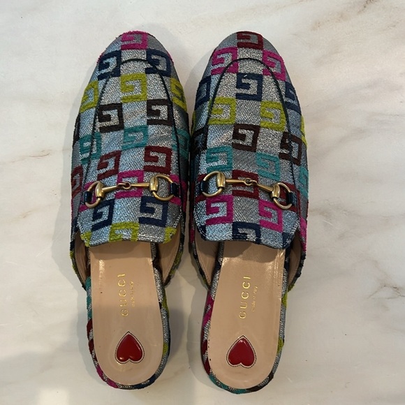 Gucci Lurex Princetown metallic GG Mules! - Picture 6 of 12